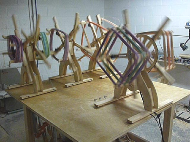 Reskeining 6 Skeins with The high Volume Sextuple Skein Winder and 3 Double Swifts